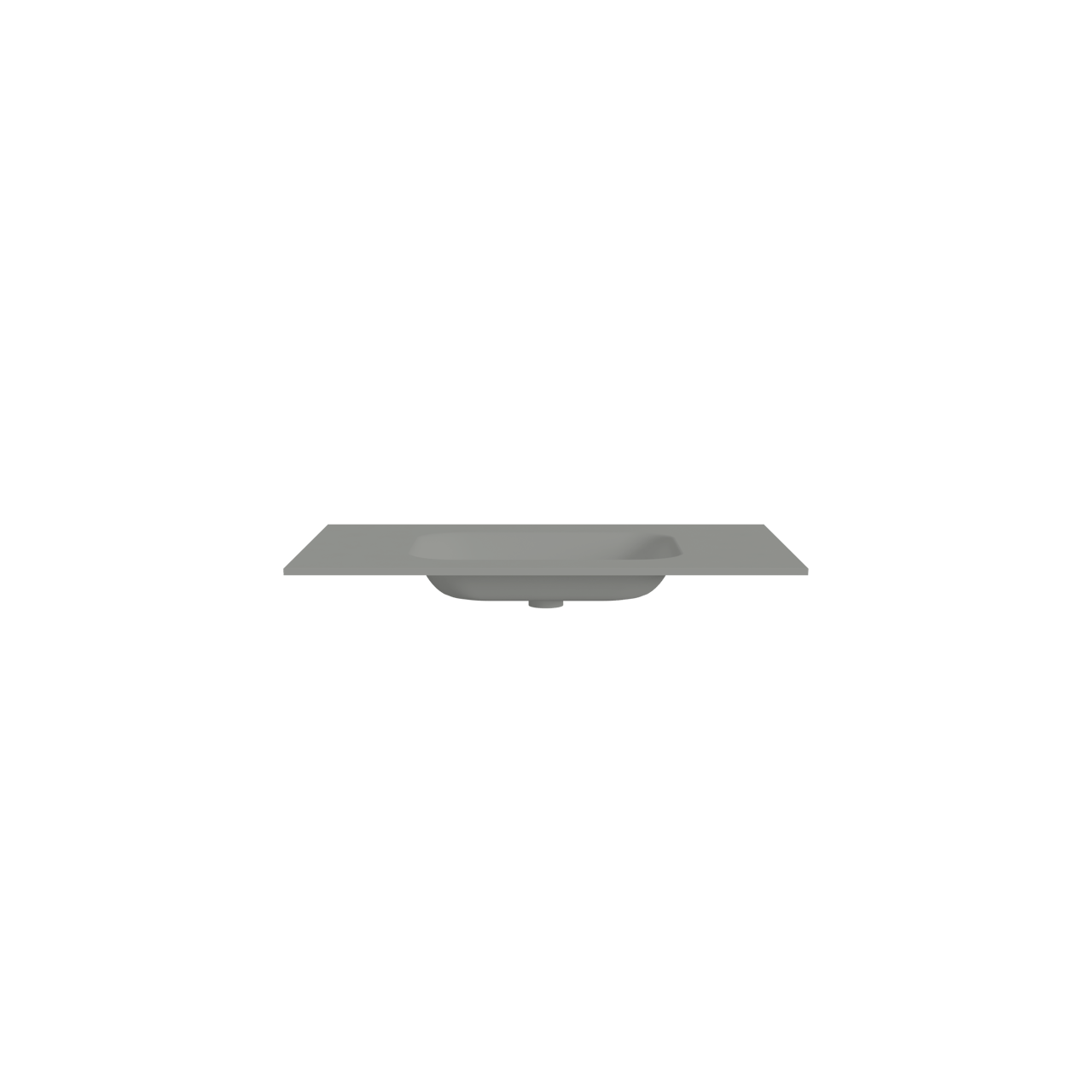 Balmani Tablo Arcato plan avec crépine simple Solid Surface gris pierre mat 90 x 55 cm
