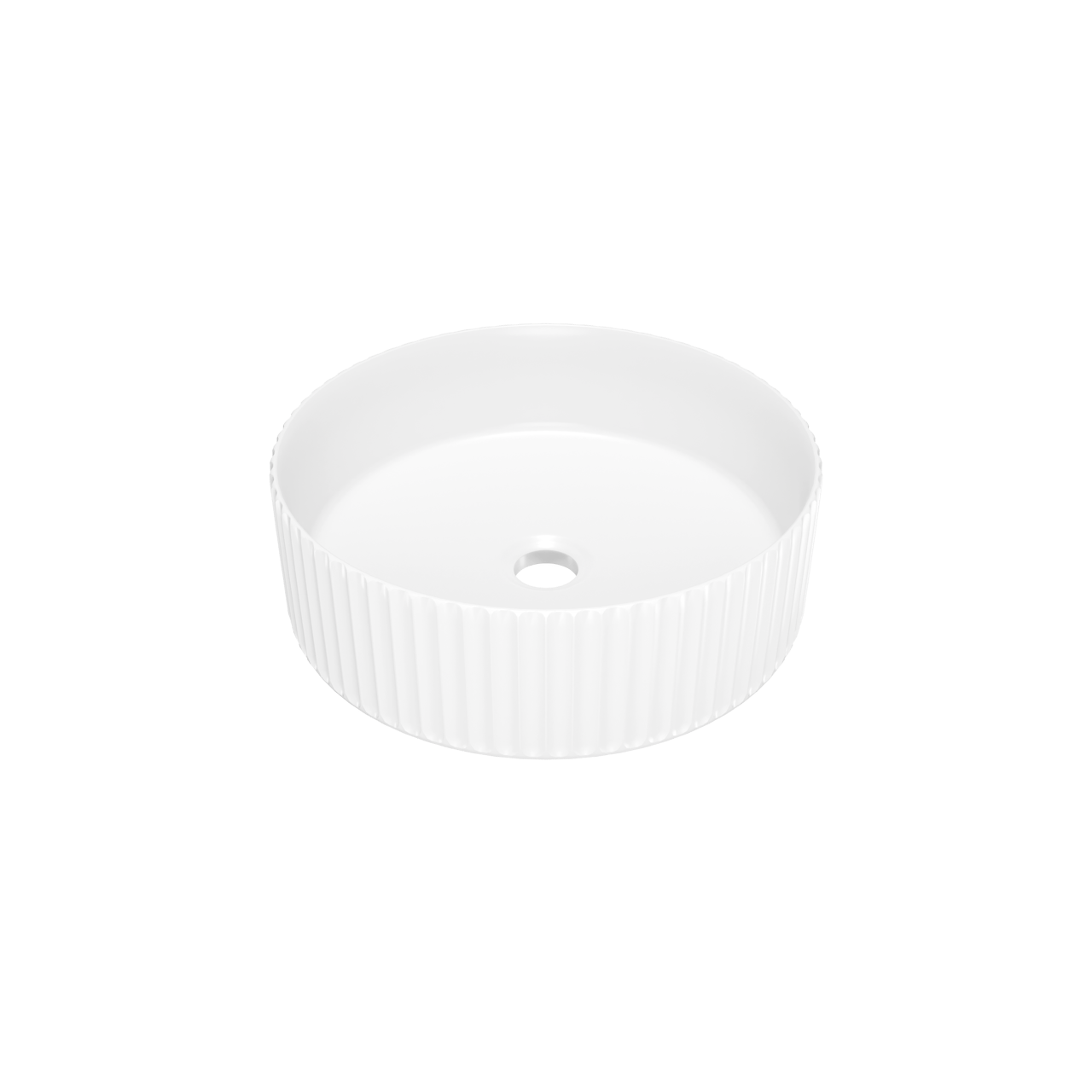 Luca Varess Verona Aufsatzwaschbecken: Weiß matte Keramik, rund, Ø 36 cm