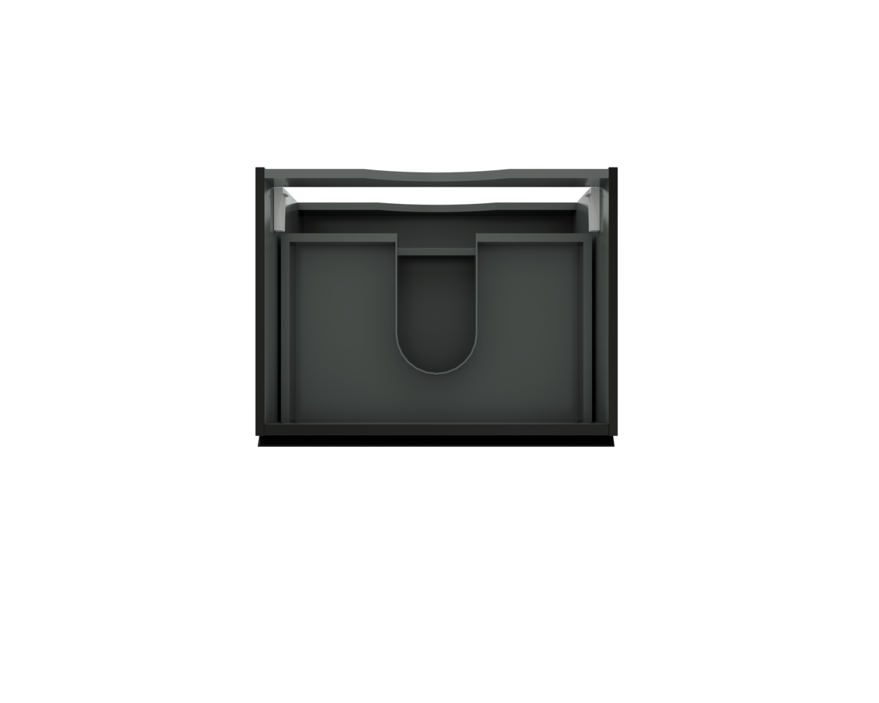 Linie Lado meuble sous-vasque suspendu 60 x 46 cm Noir Mat 2 tiroirs