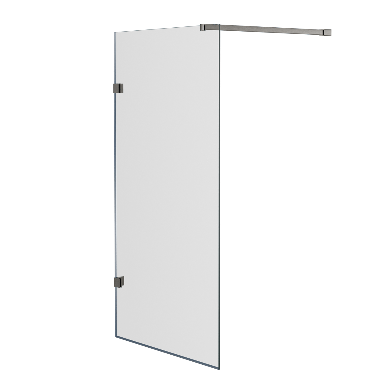 Luca Varess Solid badwand 80 cm helder glas geborsteld Coolmetal profiel