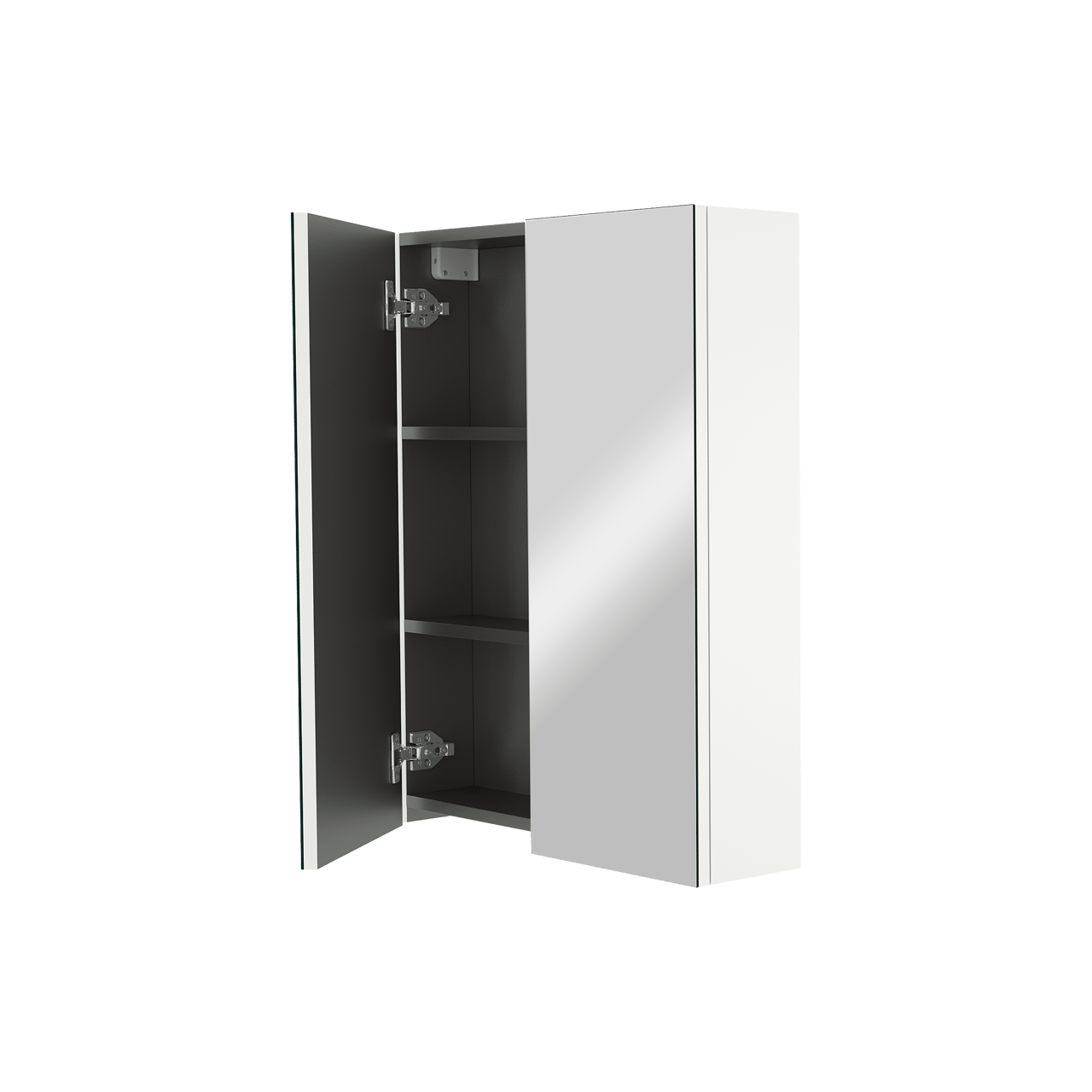 Linie Montro Spiegelschrank Bad: 60 x 75 cm, Weiß matt