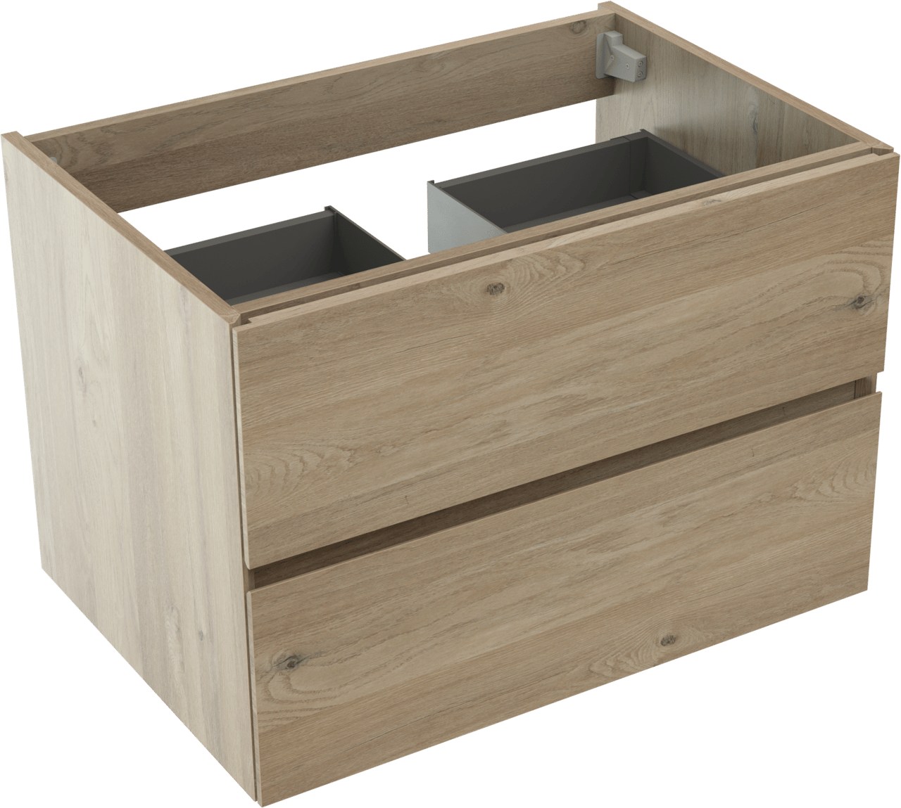 Storke Edge zwevende wastafelonderkast 75 x 52 cm ruw eiken 2 lades