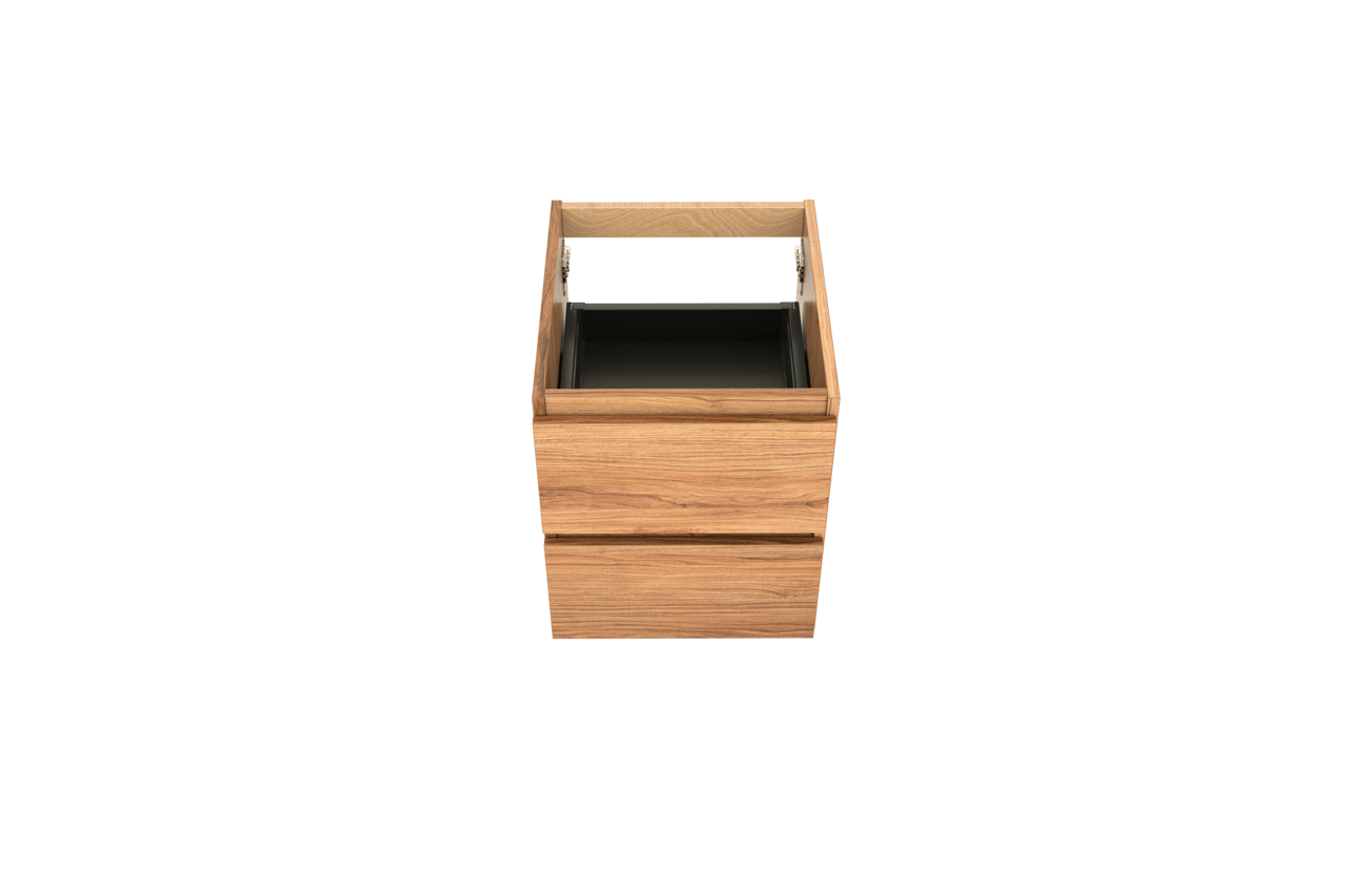 Balmani Lucida zwevende wastafelonderkast 45 x 55 cm teak 2 lades