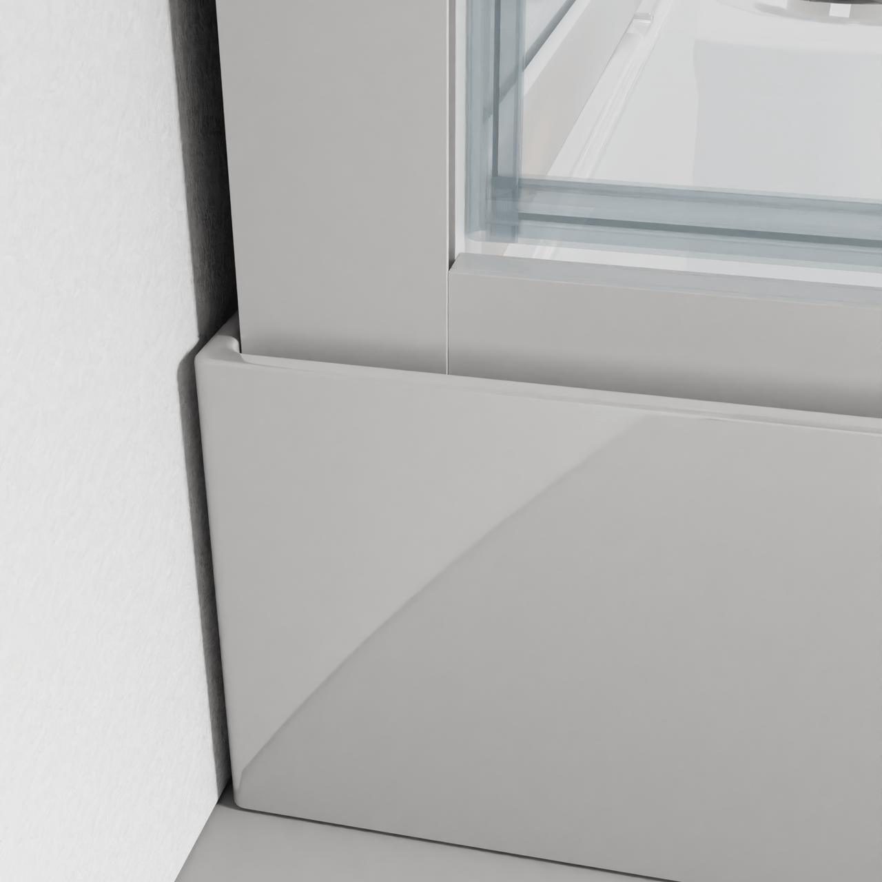 Luca Varess Talan douchecabine met draaideuren 90 x 90 cm helder glas met mat gestreepte strook glanzend wit profiel