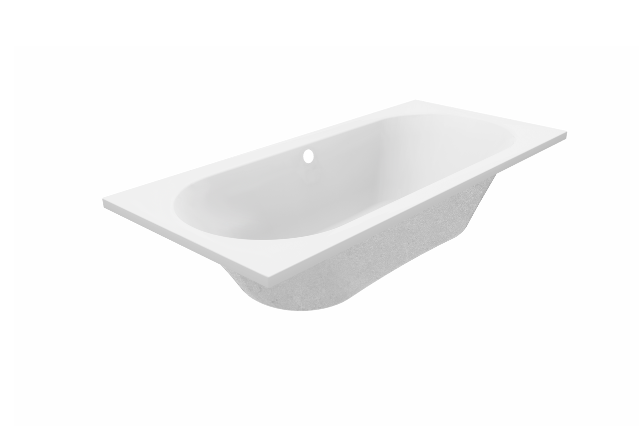 Luca Varess Rosala 2-Personen-Einbaubadewanne: 180 x 80 cm, Acryl, Weiß mat