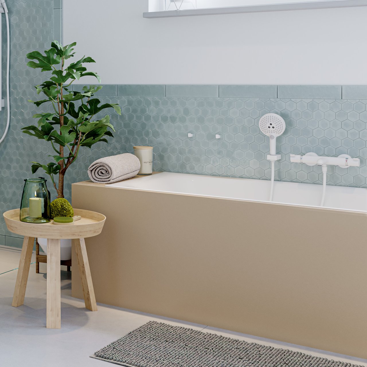 Hansgrohe Ecostat Comfort thermostatische kraan muurmontage opbouw badkraan Mat Wit