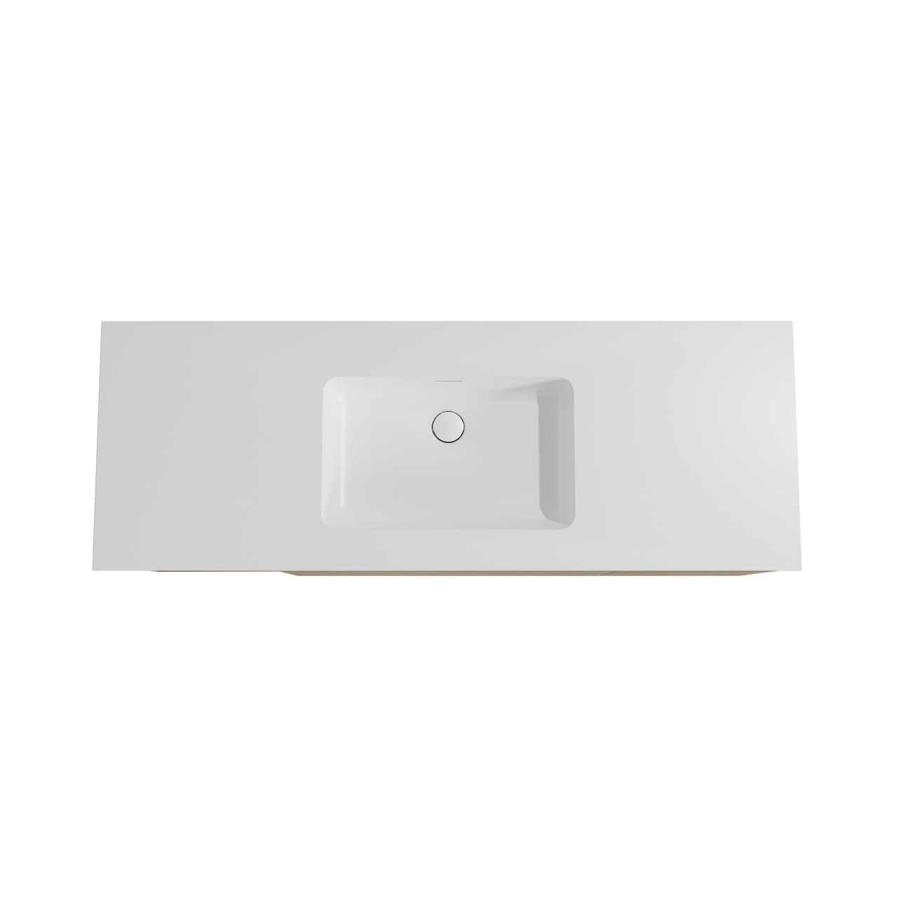 Storke Edge meuble salle de bains suspendu 145 x 52 cm chêne brut avec Mata plan simple en solid surface blanc mat