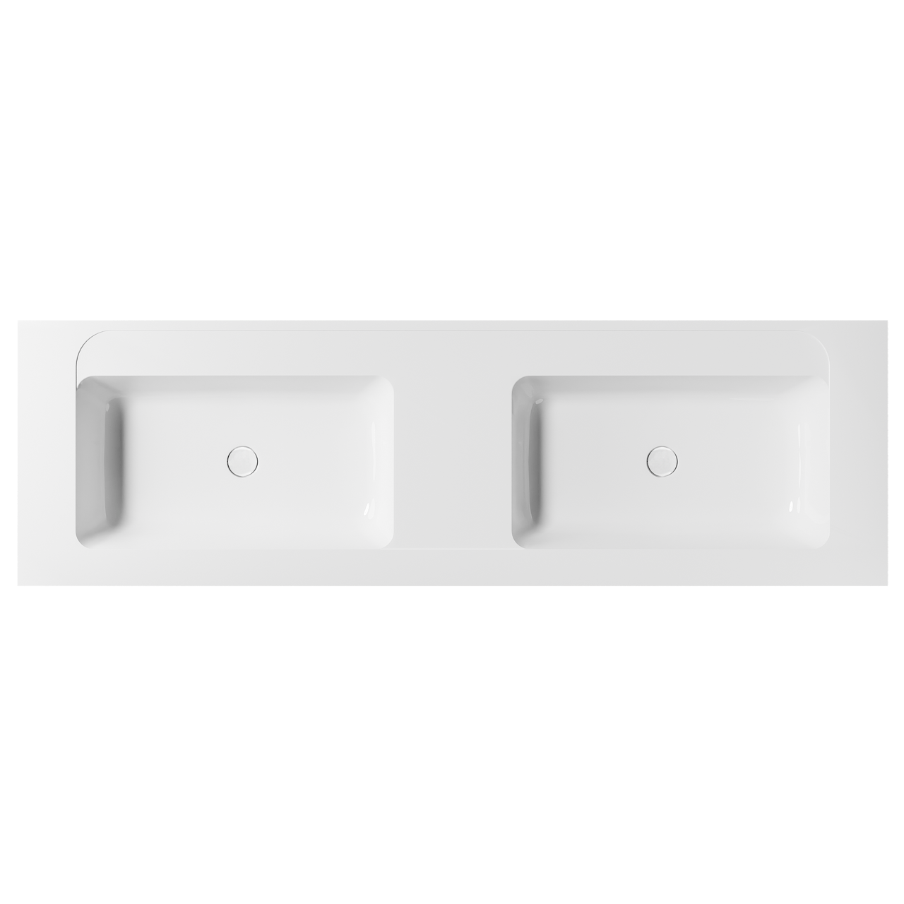 Balmani Tablo Strada dubbele wastafel glanzend composiet marmer 180 x 55 cm