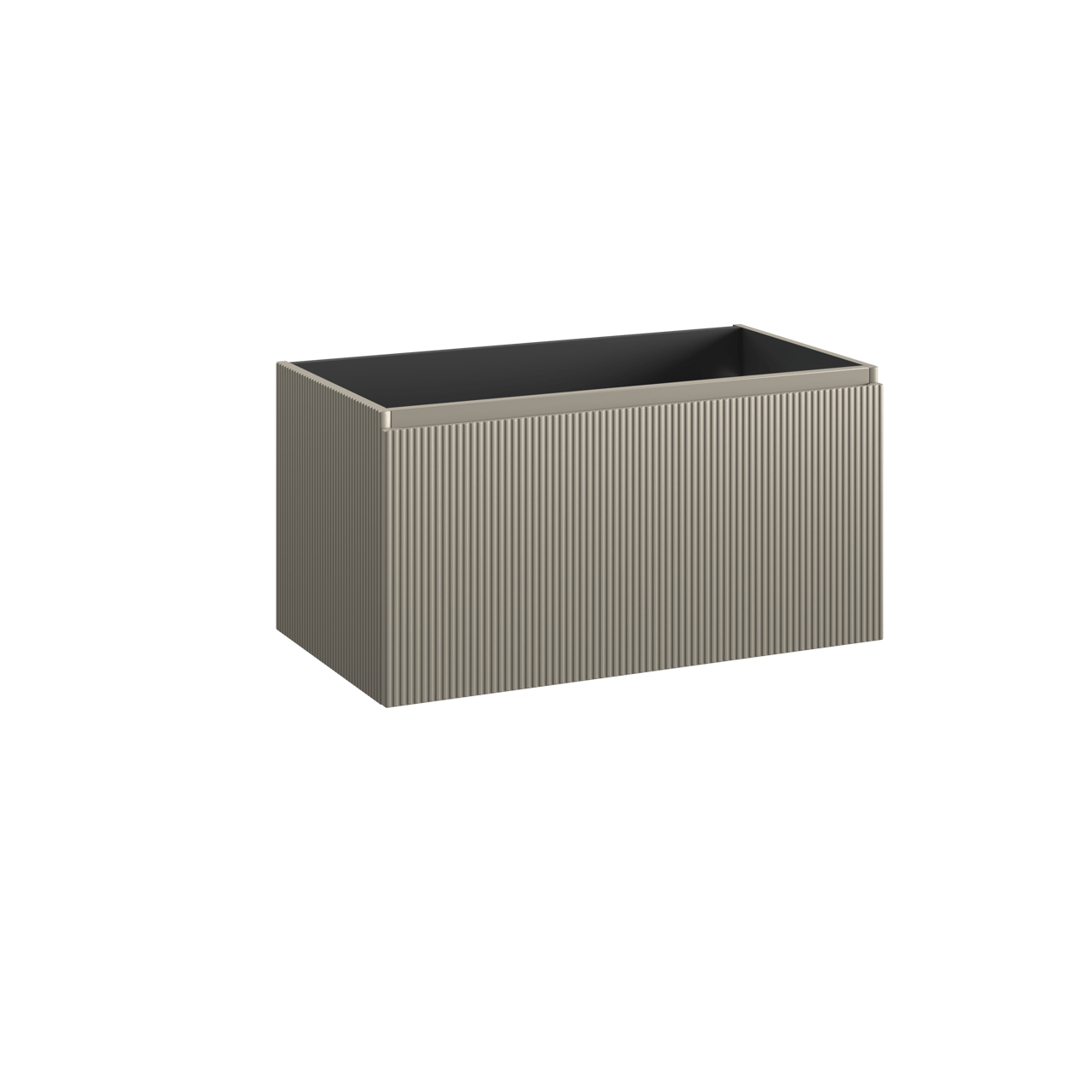 Storke Ribs meuble sous-vasque suspendu 95 x 52 cm soie grise 2 tiroirs