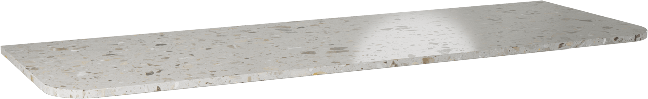 Balmani Moon Einzel- oder Doppel Waschtischplatte Terrazzo Greige 160 x 55 cm