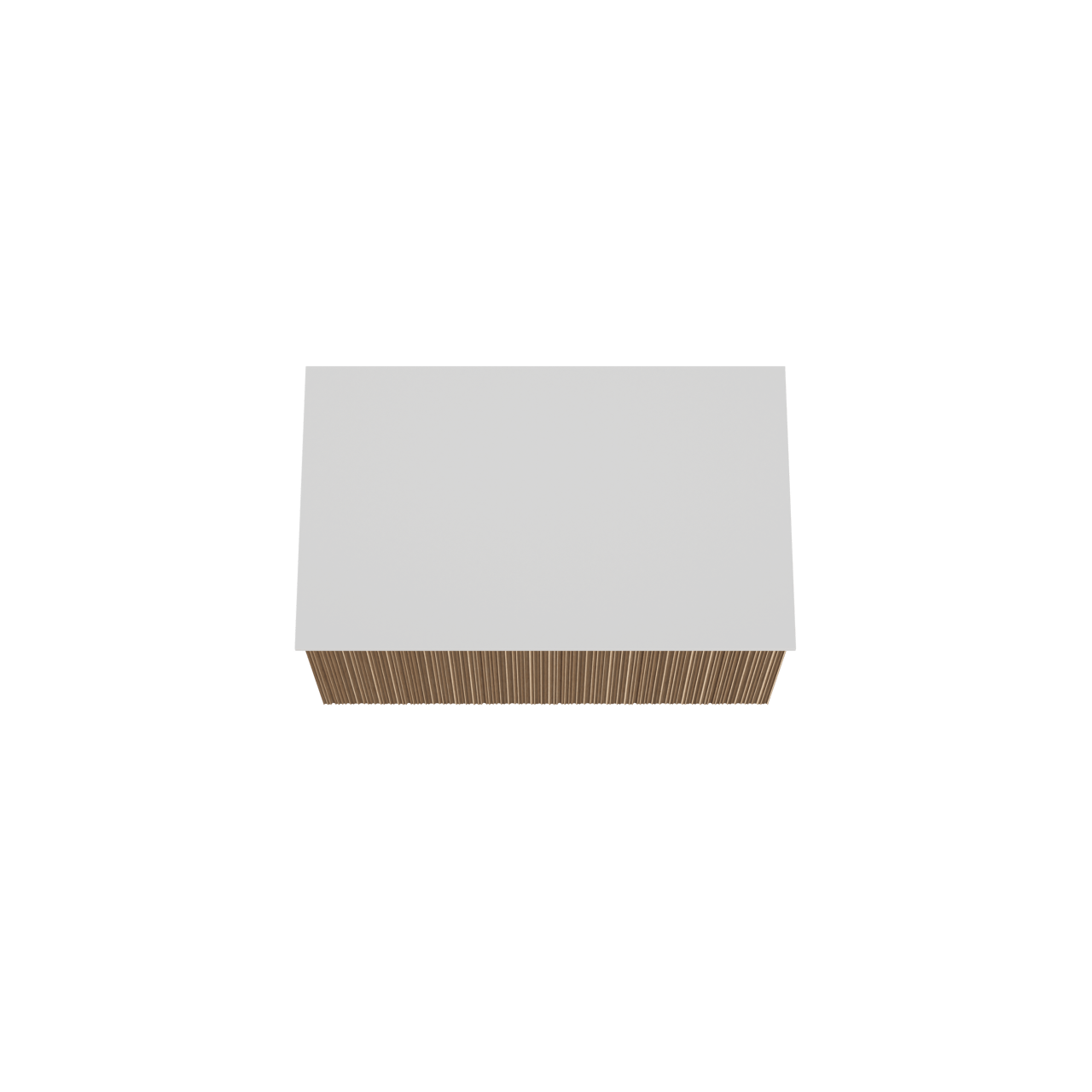 Balmani Forma meuble salle de bains suspendu 90 x 55 cm chêne naturel avec Stretto tablette simple en solid surface blanc mat, Nervure circulaire asymétrique verticale