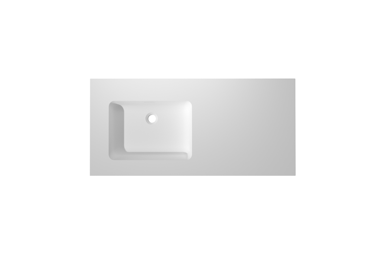 Storke Mata High asymmetrisch linkse wastafel matte Solid Surface 110 x 52 cm