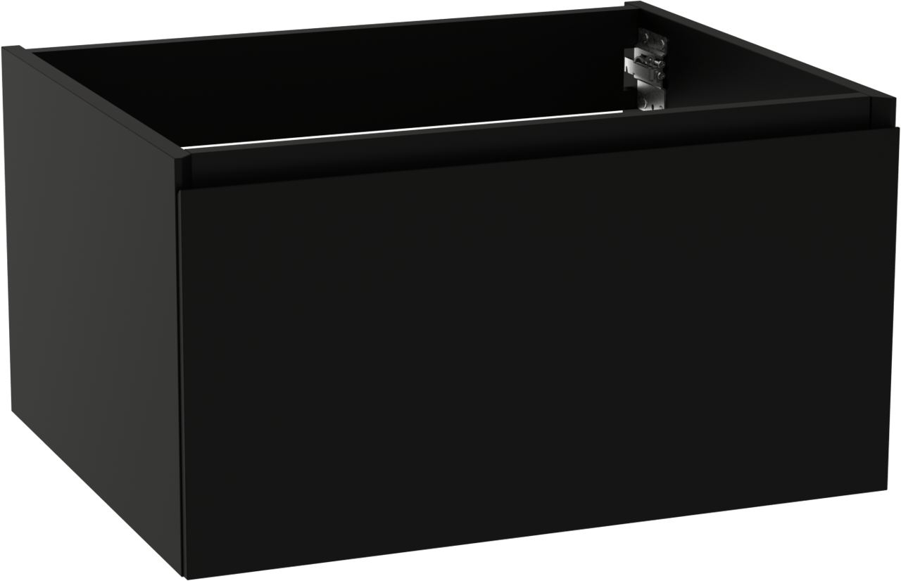 Storke Edge zwevende wastafelonderkast 65 x 52 cm mat zwart 1 lade