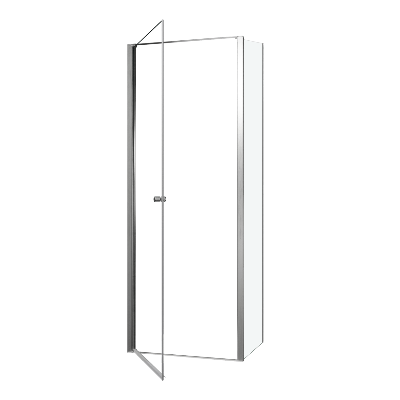 Luca Varess Kuresa douchehoek met draaideur met vaste zijwand 80 x 80 x 200 cm helder glas en glanzend chroom profielen