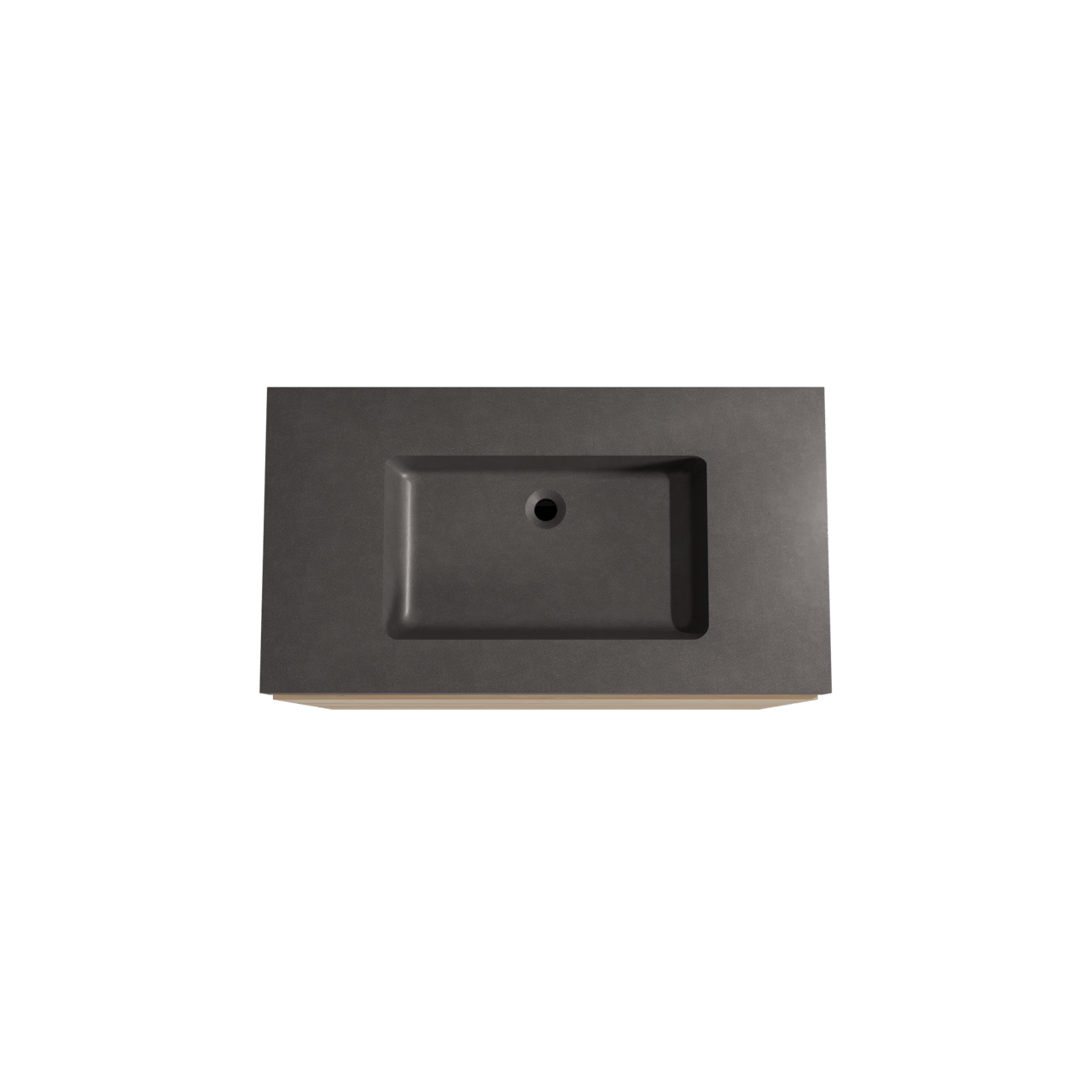Storke Edge meuble salle de bains à poser 95 x 52 cm chêne brut avec Scuro High plan simple en quartz noir mat