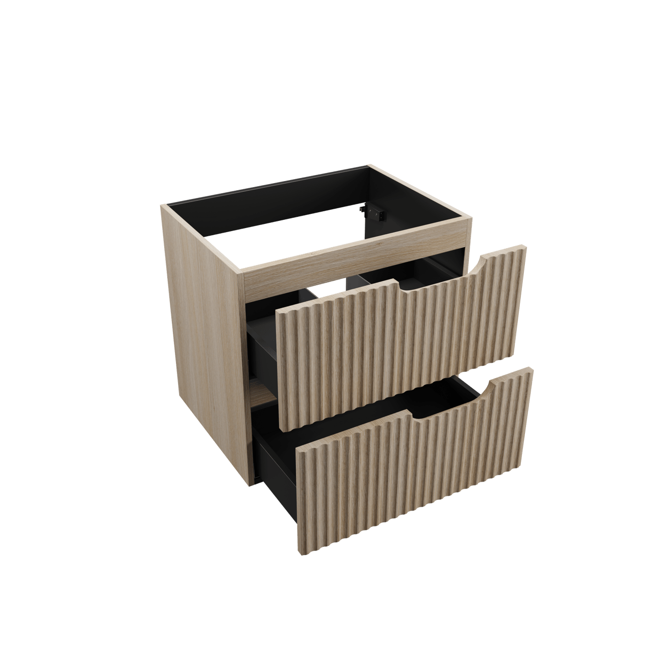 Linie Ribbo zwevende wastafelonderkast 60 x 46 cm lichte eik 2 lades