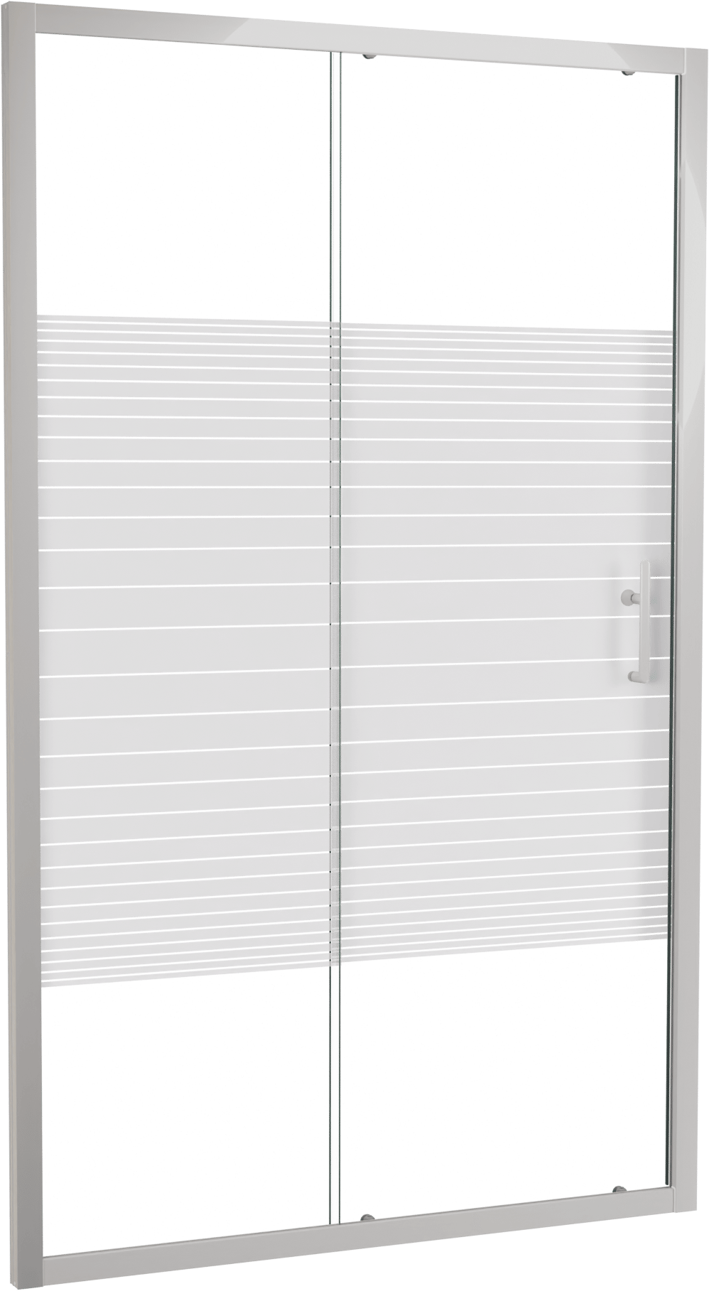 SanyOne Anton porte coulissante 120 cm x 190 cm verre À rayures profil blanc brillant