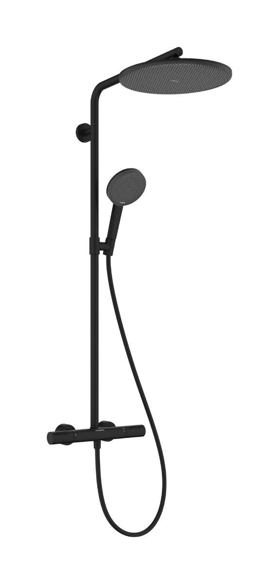 Hansgrohe Raindance Alive S Puro Showerpipe regendoucheset 300 1jet, Ecosmart met Ecostat element thermostaat Mat Zwart