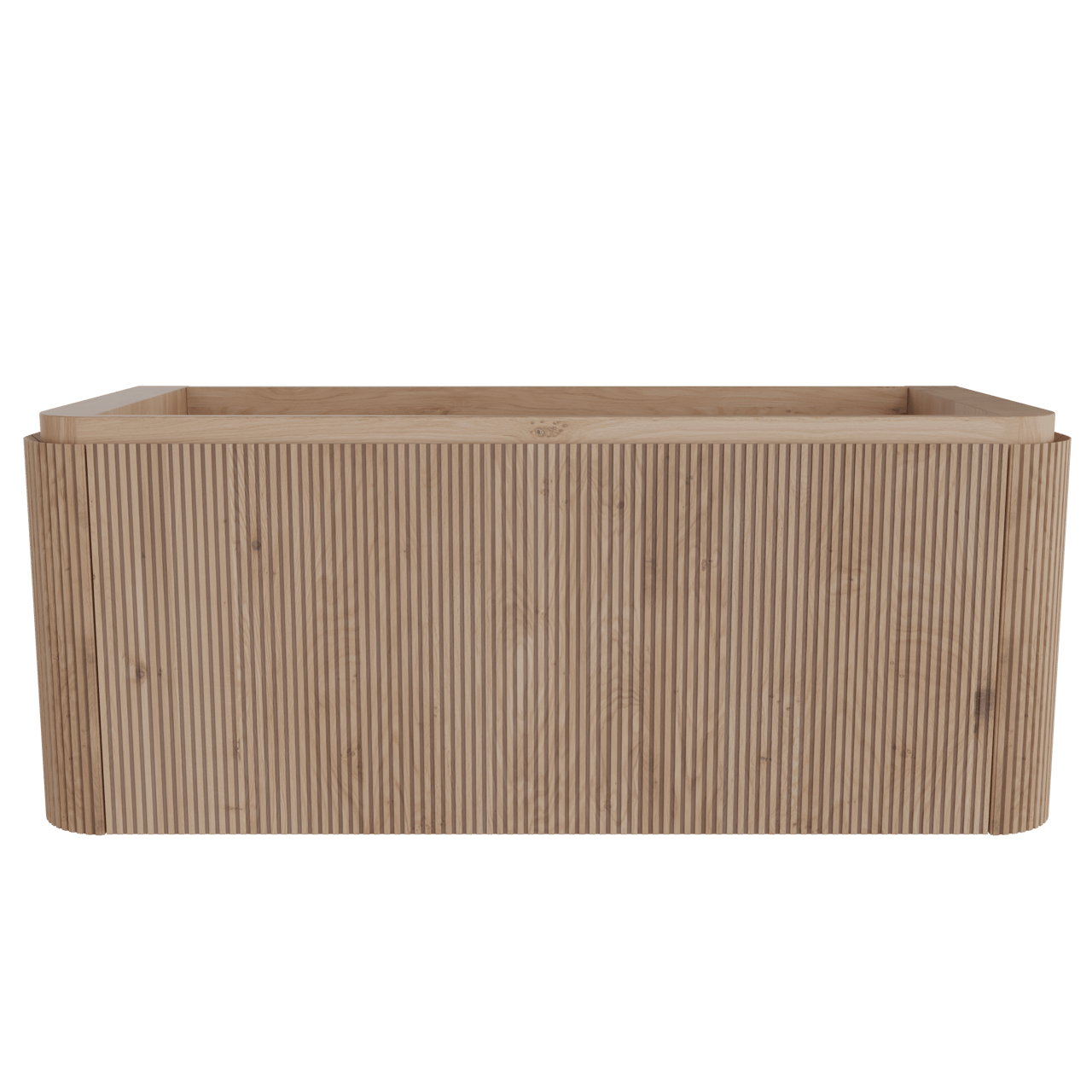 Balmani Moon meuble sous-lavabo suspendu 130 x 55 cm Chêne naturelle 2 tiroirs Nervure sym. vert.