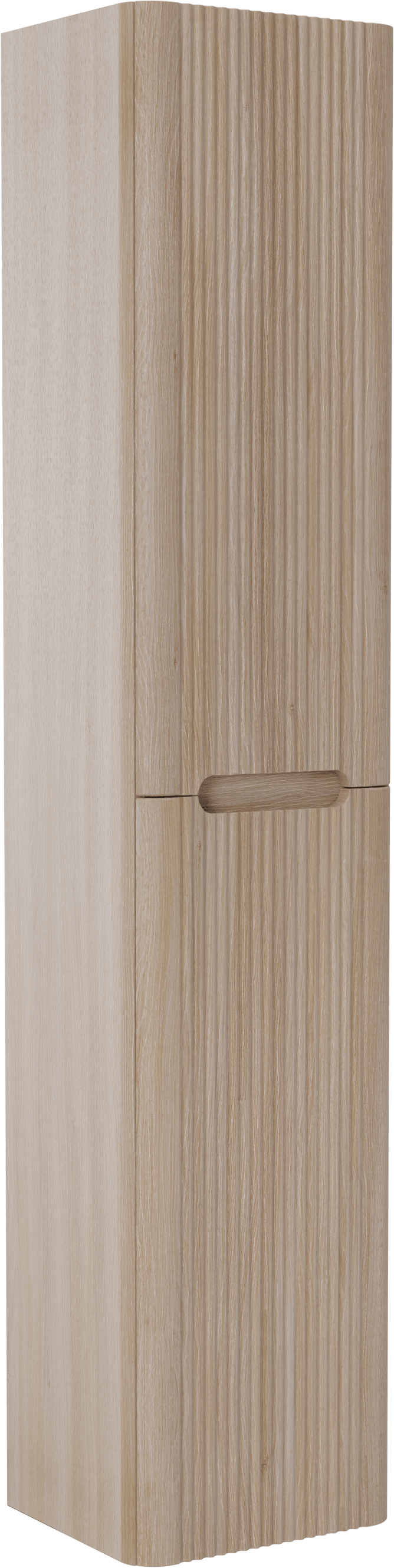 Linie Curvo hängender Hochschrank Eiche Hell 35 x 30 x 170 cm, Vert. Sym. Rippe