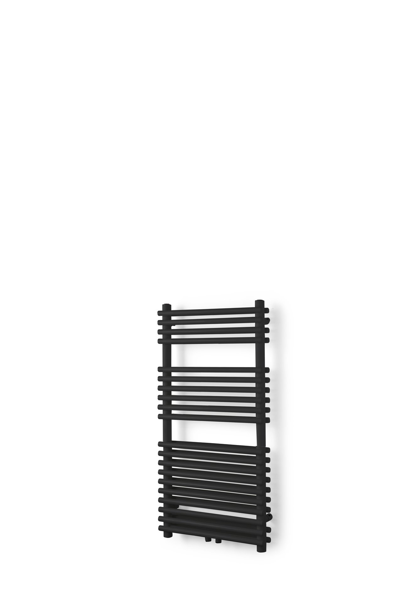 Vipera Alegria sèche-serviettes double 50 x 100 cm chauffage électrique noir mat raccordements latéral et central possibles 850W, résistance incluse