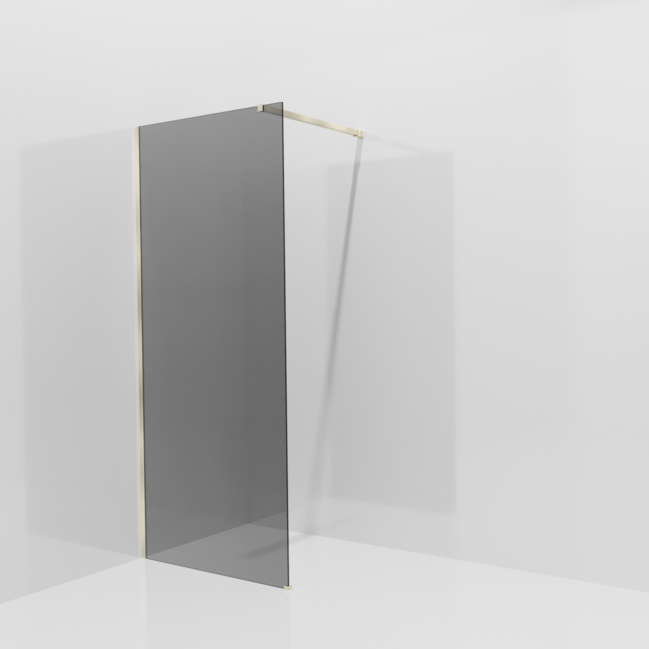 Balmani Modular douche à l'italienne: 90 x 200 cm, Verre fumé, avec coating, Profil Brushed Champagne Gold