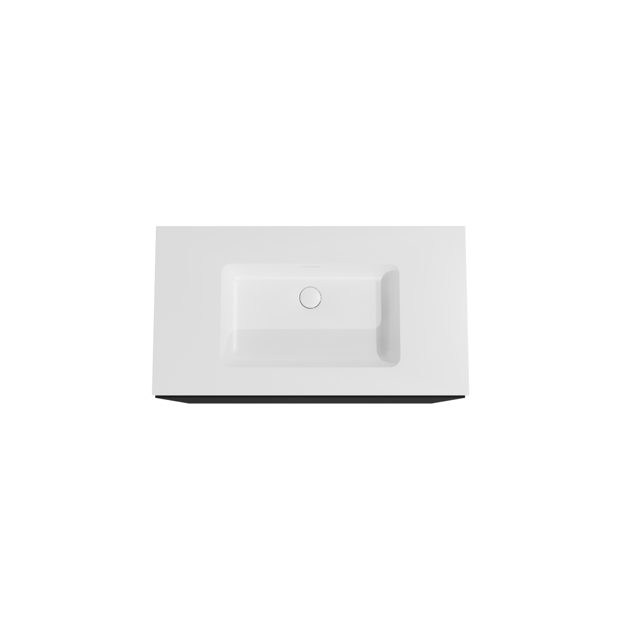Storke Edge staand badkamermeubel 95 x 52 cm mat zwart met Mata enkele wastafel in solid surface mat wit
