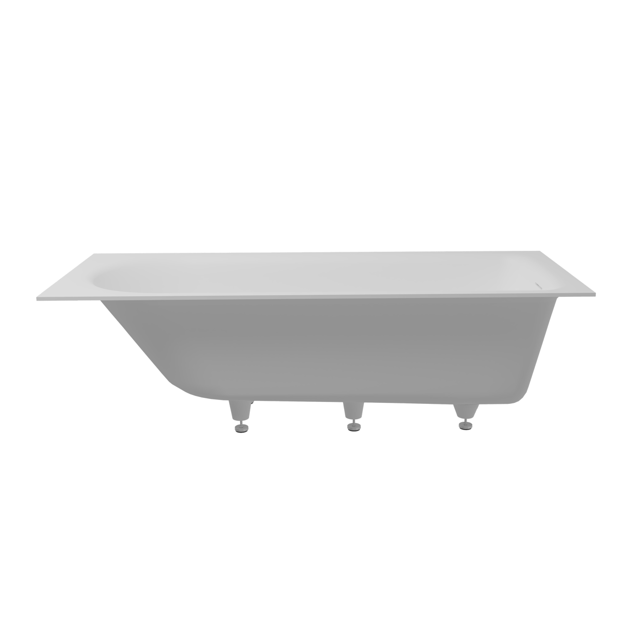 Balmani Rallanta 1-Personen-Einbaubadewanne: 170 x 75 cm, Solid Surface, Weiß matt