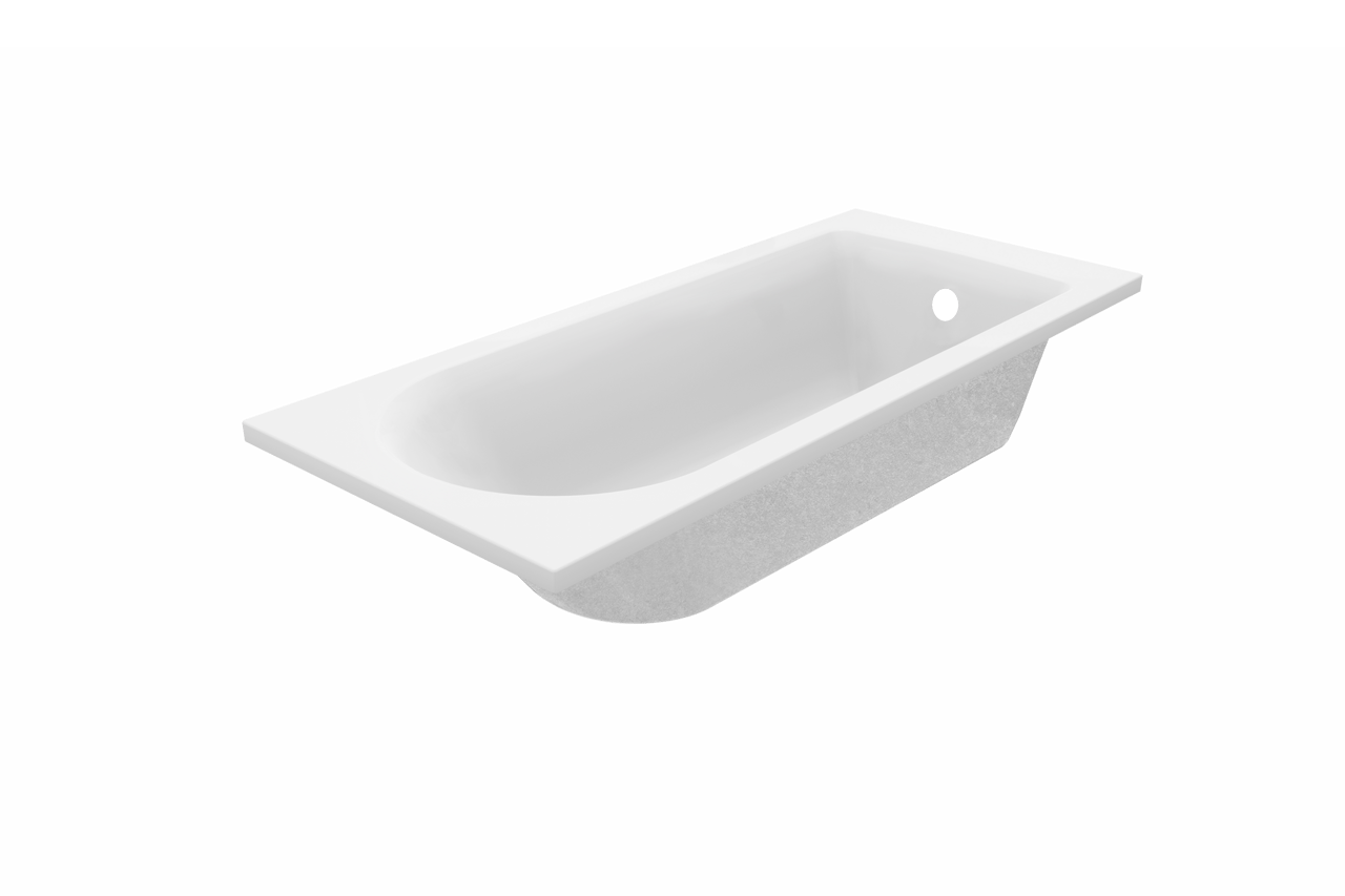 Luca Varess Rosala 1-Personen-Einbaubadewanne: 160 x 70 cm, Acryl, Weiß mat