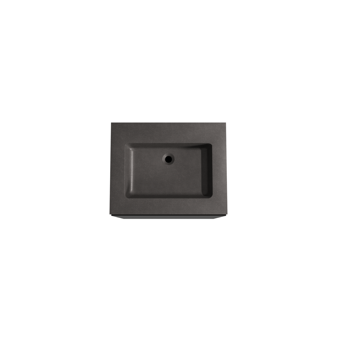 Storke Edge meuble salle de bains à poser 65 x 52 cm noir mat avec Scuro plan simple en quartz noir mat
