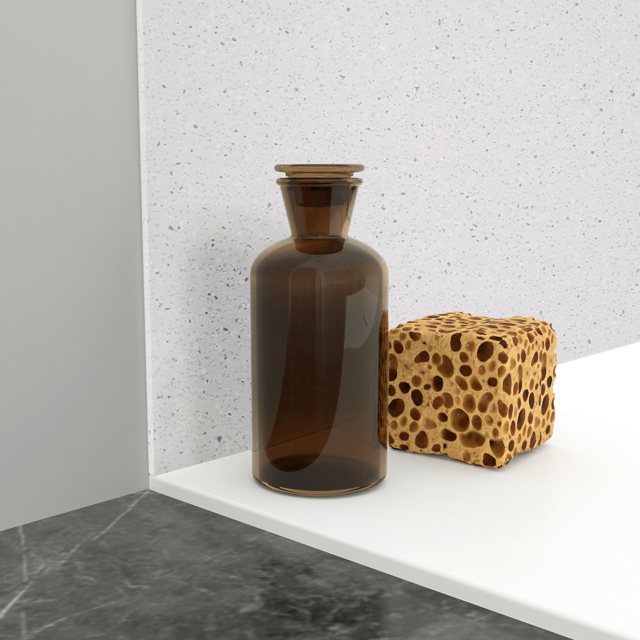 Balmani Piatto Duschrückwand 120 x 260 cm Solid Surface Sahara