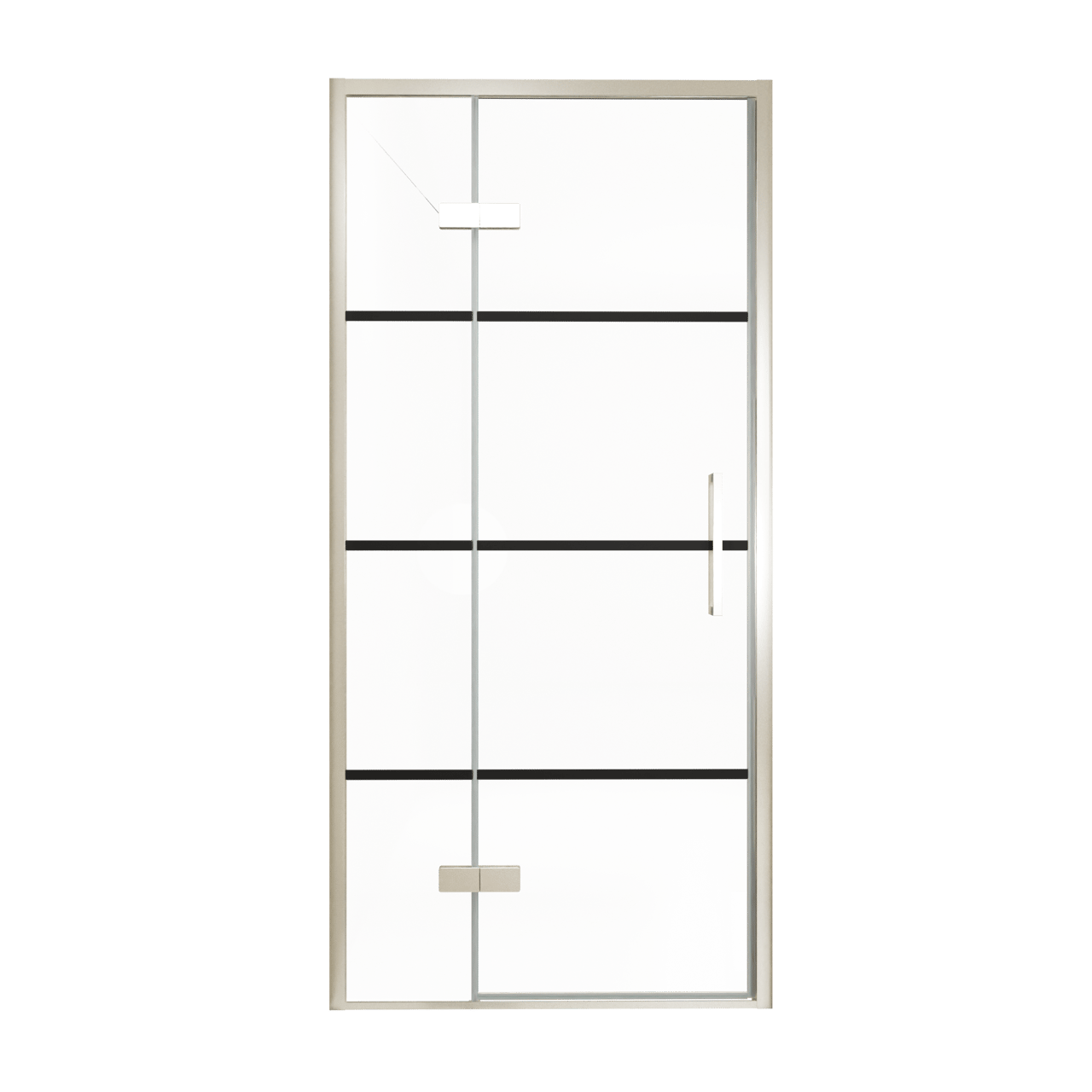 Balmani Senses Design Dusche Drehtür, Links, 100 cm x 210 cm, Lined, Profil Brushed CoolMetal, inklusive Coating