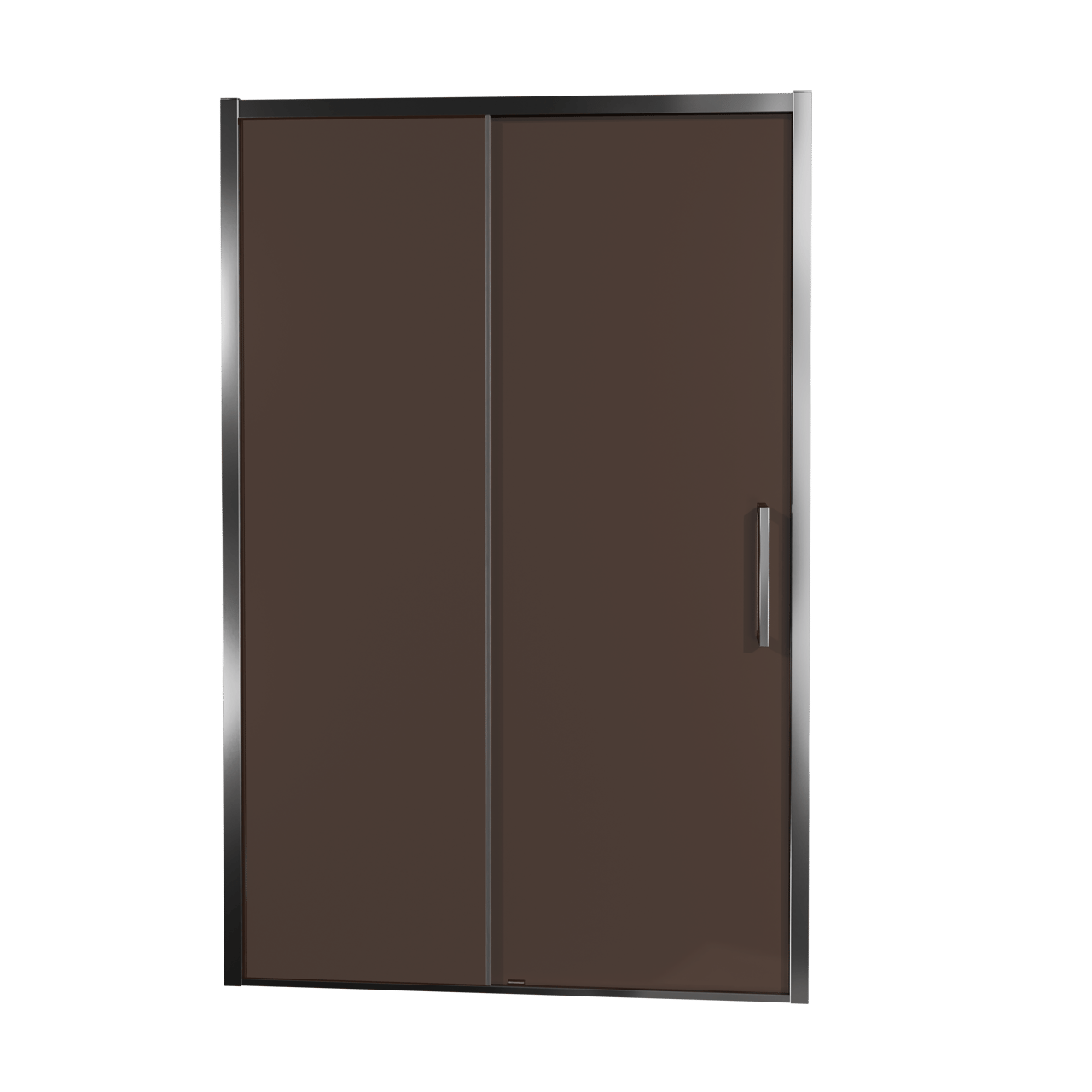 Balmani Senses Design douche schuifdeur omkeerbaar 160 cm x 210 cm Brons glas, Chroom profielen, met coating