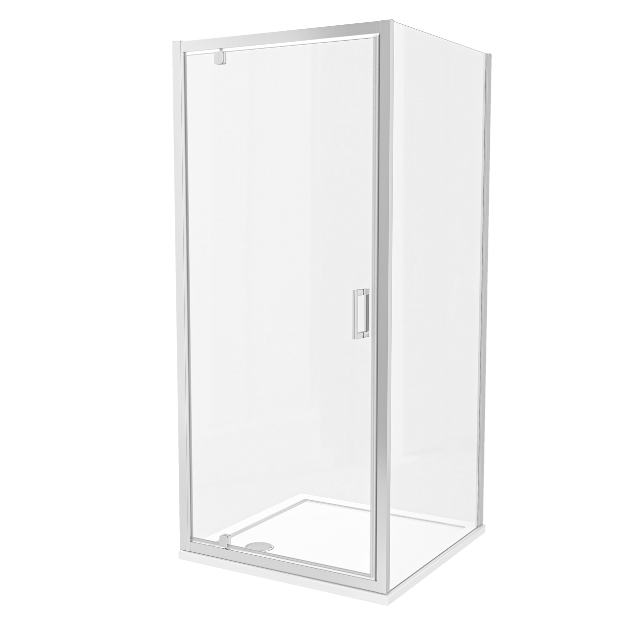 Luca Varess Vidor paroi de douche avec porte pivotante et paroi latérale fixe 90 x 90 cm verre transparent profil chrome brillant