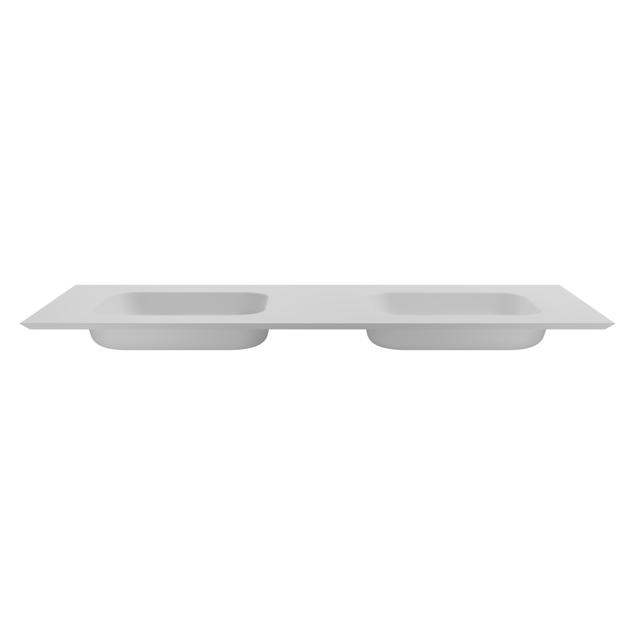 Balmani Eclips dubbele wastafel mat witte Solid Surface 150 x 55 cm