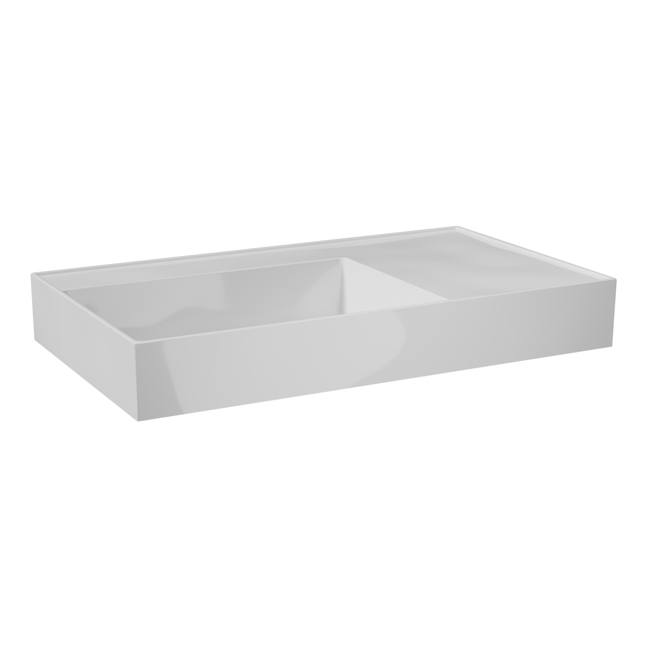 Balmani Argila asymmetrisch linkse wastafel composietmarmer Glanzend Wit 80 x 46 cm
