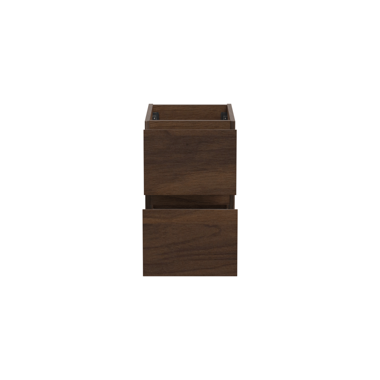 Storke Edge zwevende wastafelonderkast 35 x 52 cm notelaar 2 lades