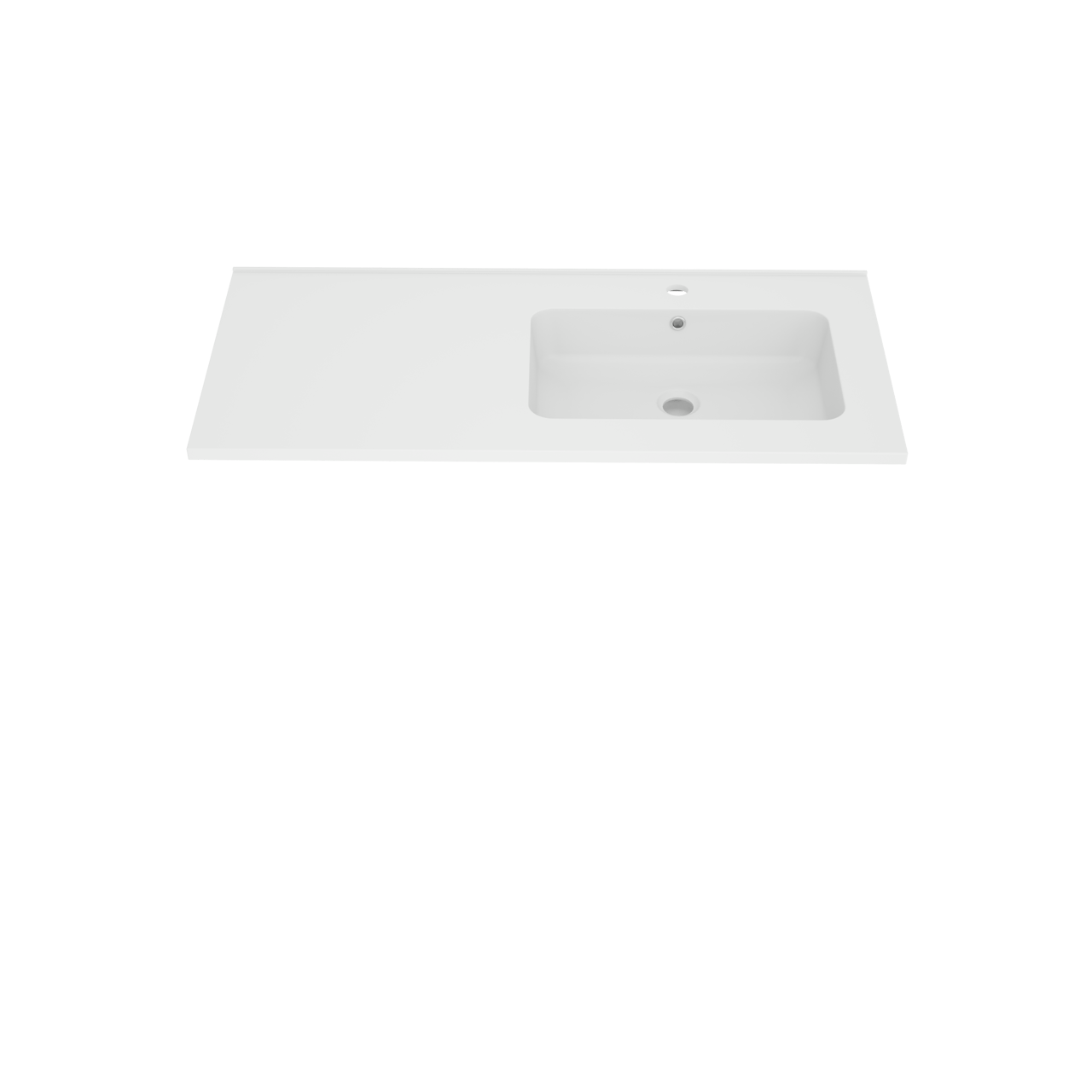 Linie Vano vasque asymétrique droite marbre composite mat 100 x 46 cm