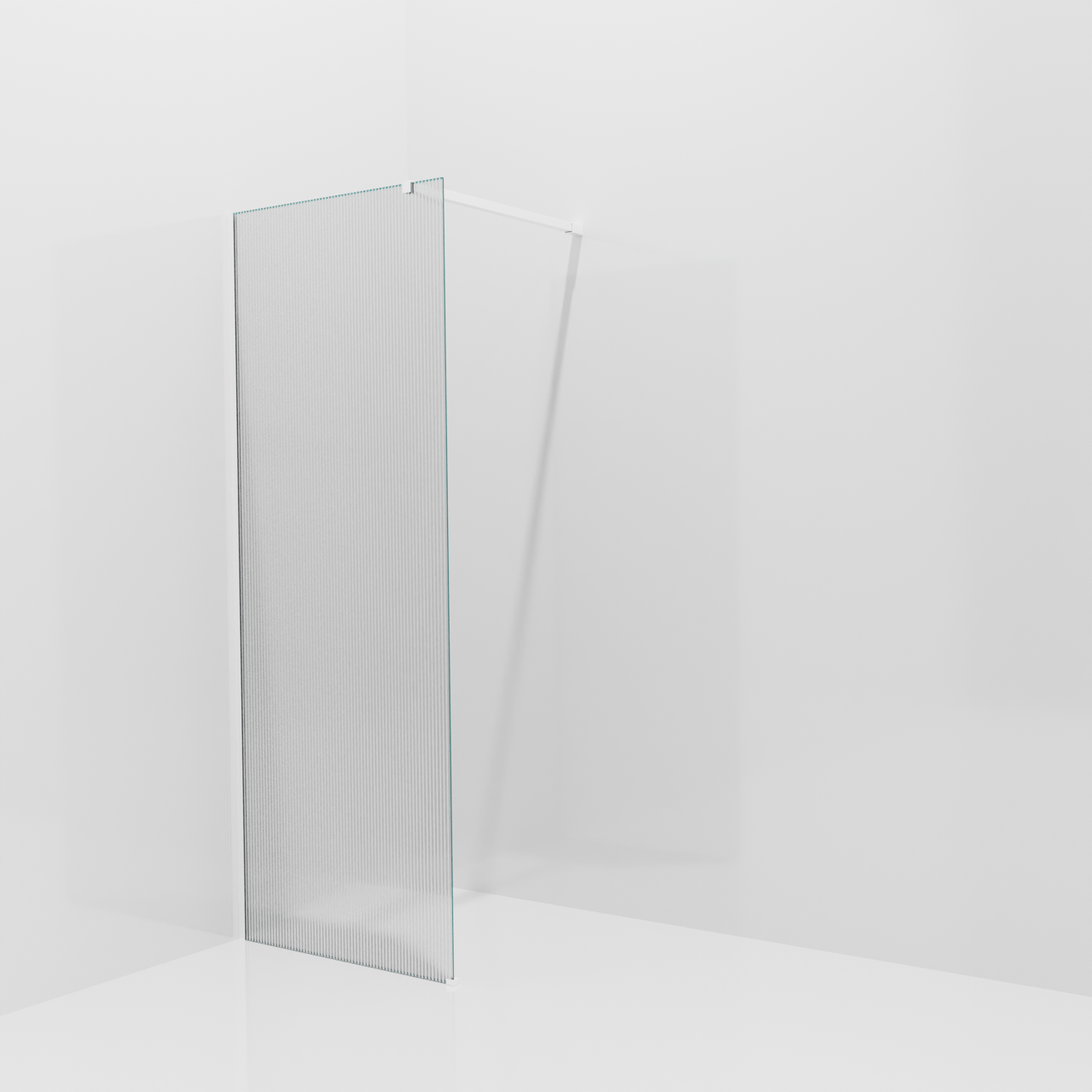 Balmani Modular inloopdouche: 80 x 200 cm, Ribs met coating, Mat witte profielen