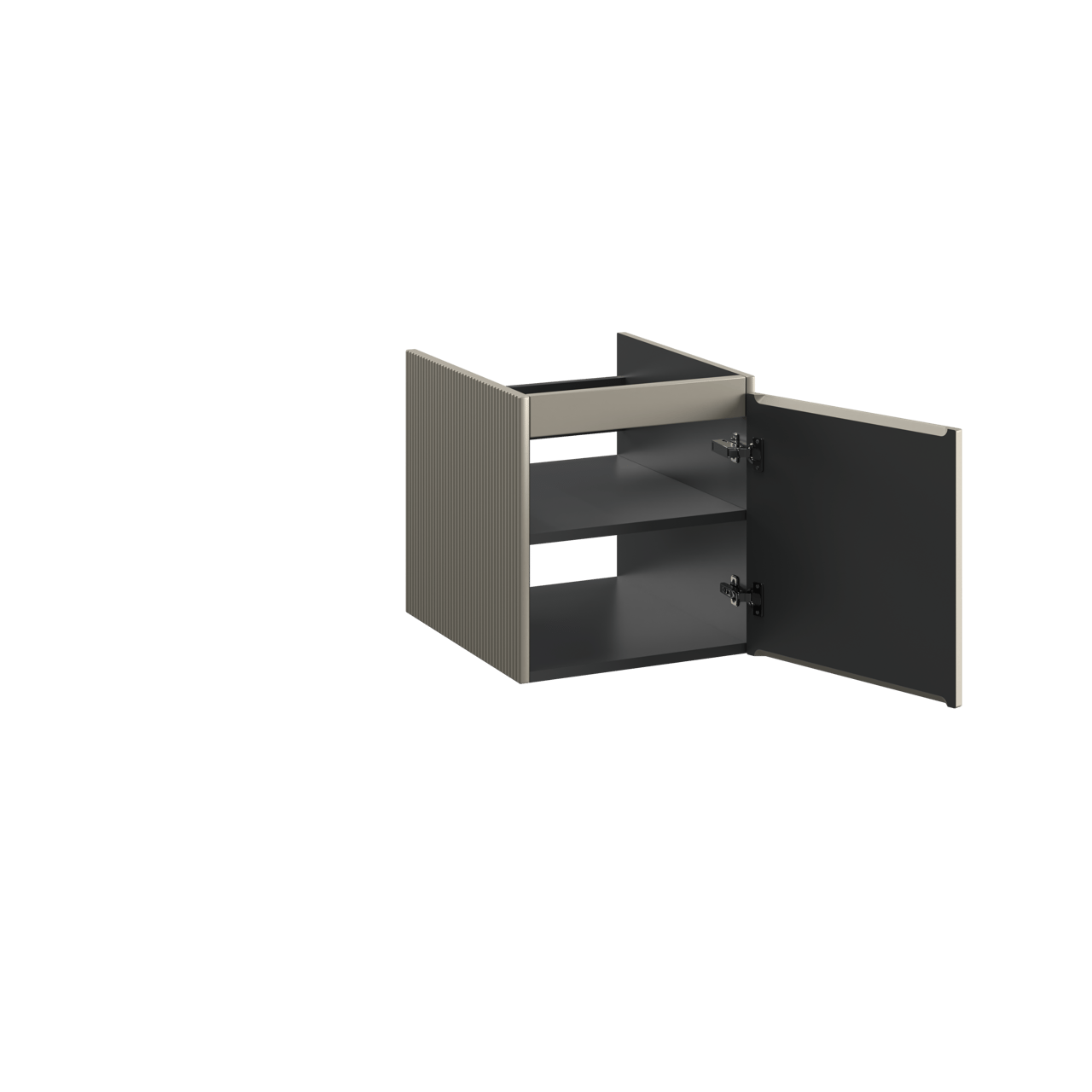 Storke Ribs hängender Waschbeckenunterschrank: 45 x 52 cm, Seidengrau
