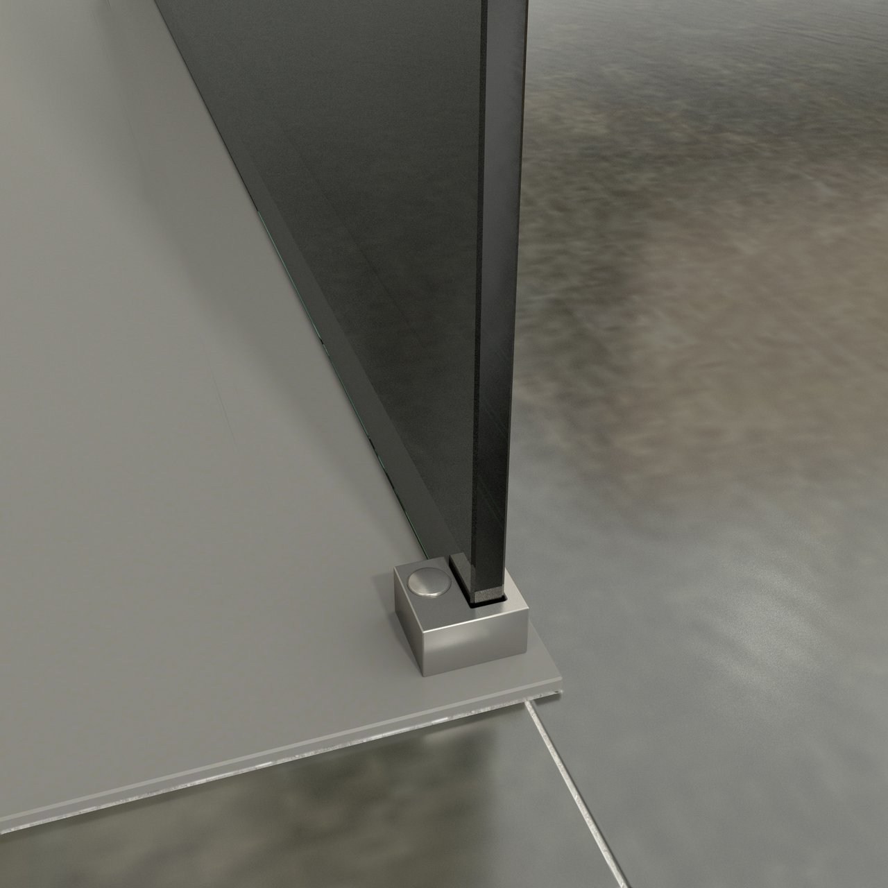Balmani Modular inloopdouche 160 x 200 cm rookglas geborsteld inox profiel