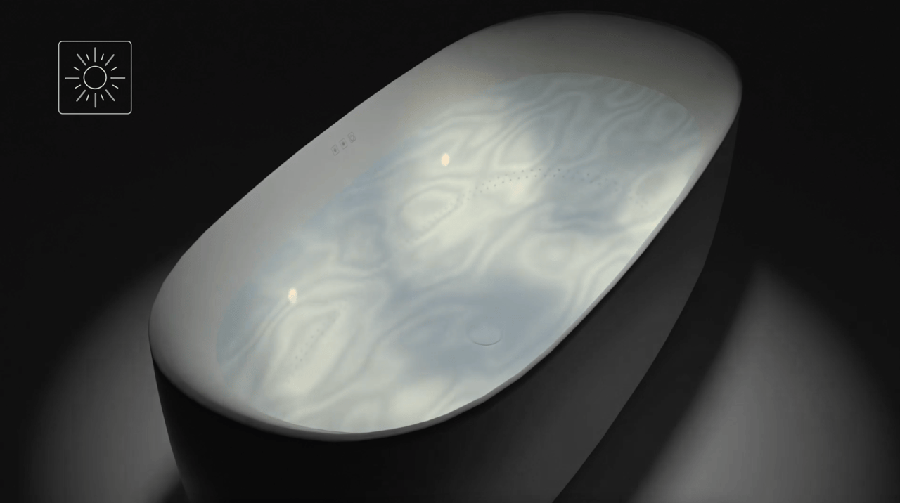 Luca Varess Bolla Whirlpool: Oval, mit Luftdüsen 180 x 80 cm, Acryl, Weiß Glänzend