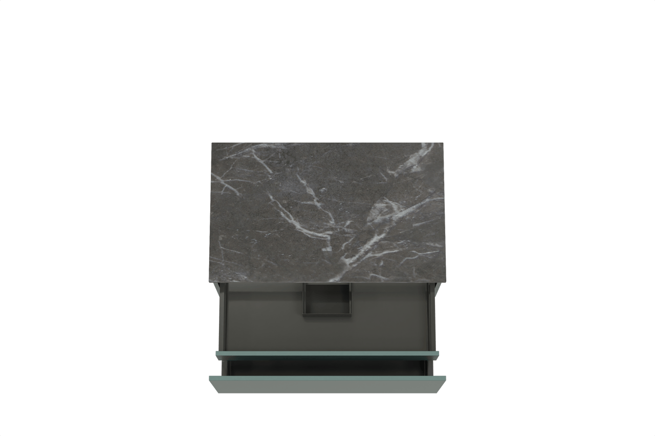 Balmani Sfera by Lucida meuble salle de bains suspendu 90 x 55 cm forest avec Stretto tablette simple en marbre pietra grey
