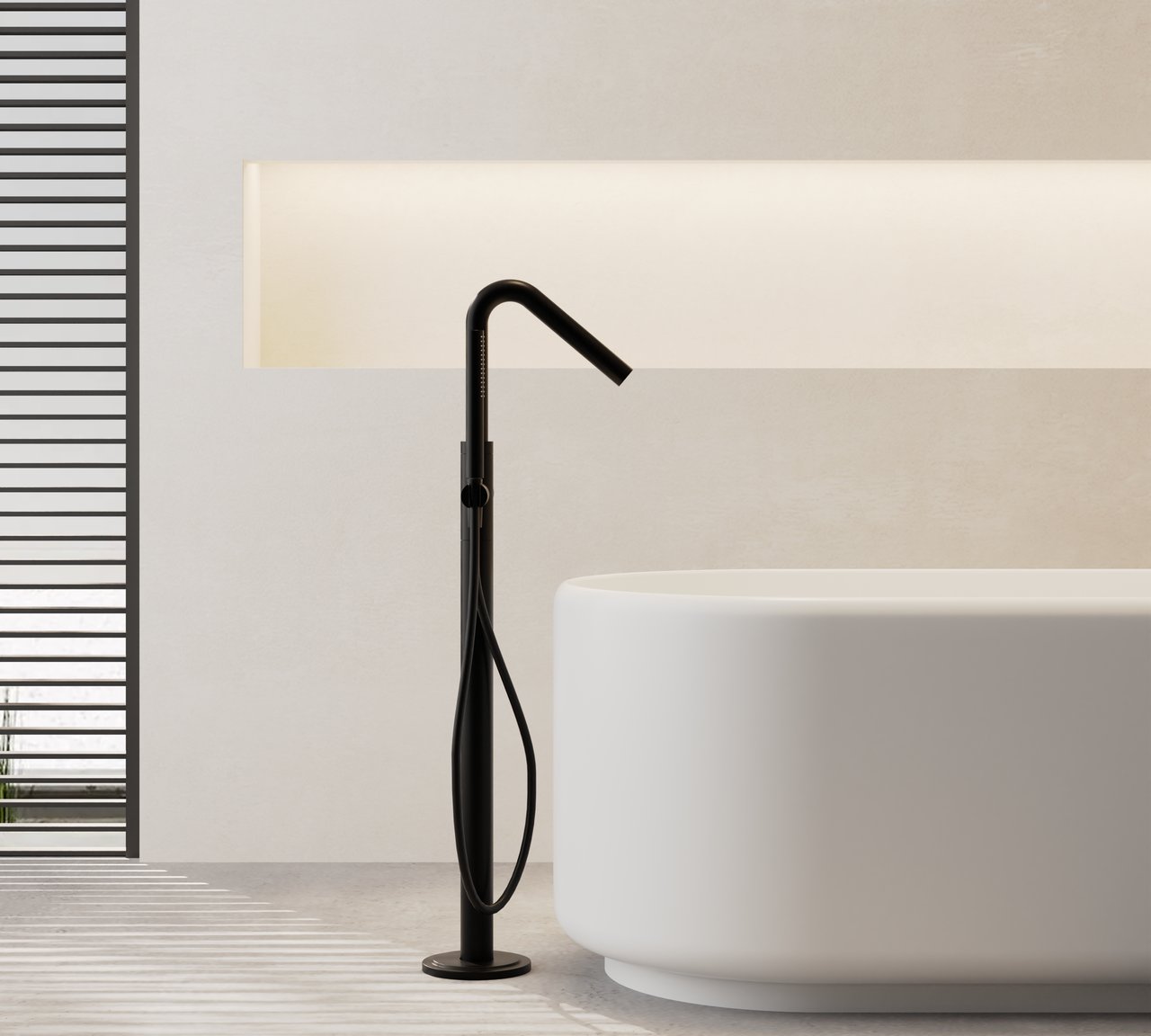 Balmani Scala Soft Ovale Freistehende Badewanne: 170 x 70 cm, Solid Surface, Weiß matt