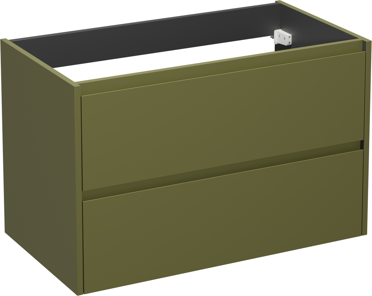 Storke Seda hängender Waschbeckenunterschrank: 95 x 52 cm, Olivgrün, 2 Schubladen