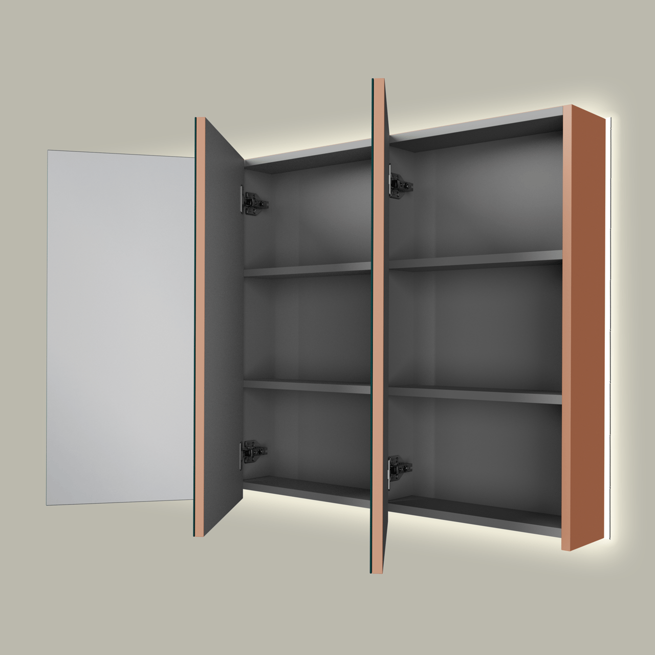 Linie Montro armoire de toilette lumineuse 120 x 75 cm cotto