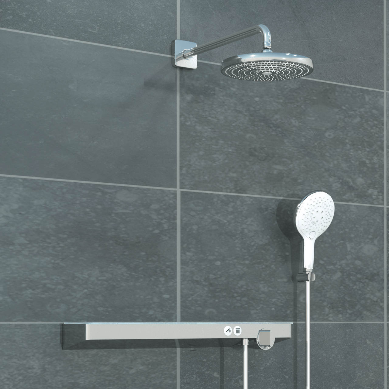 Hansgrohe Raindance Select S 300 Regendusche Duschkopf: Rund, Wandmontage, 30 cm, Chrom Glänzend