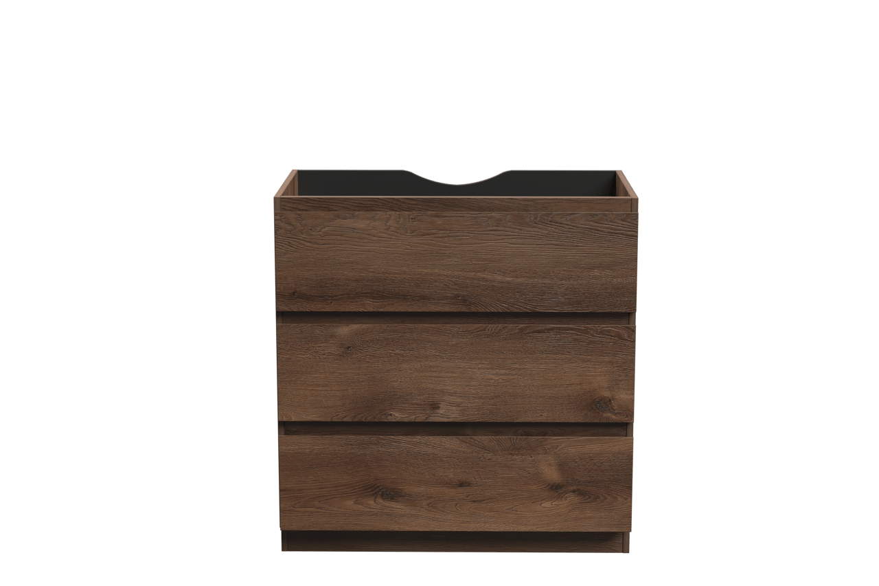 Linie Lado meuble sous-vasque a poser 80 x 46 cm chêne brun 3 tiroirs