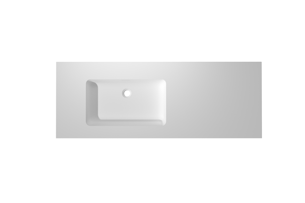 Storke Mata High asymmetrisch linkse wastafel matte Solid Surface 140 x 52 cm