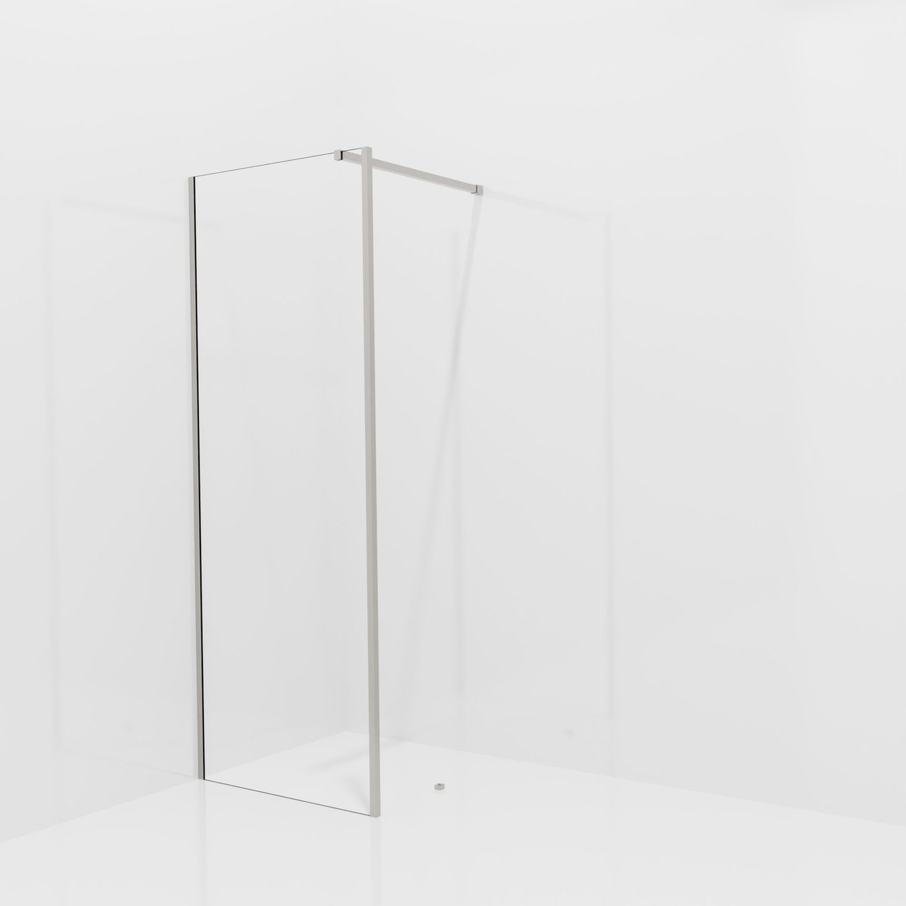Balmani Modular Walk-In Dusche mit fester Seitenwand: 80 x 200 cm, Klarglas, inklusive Coating, Profil Brushed Inox